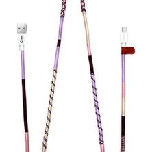 NY Home Handmade Purple Mix Micro Şarj ve Data Kablosu, 100 cm
