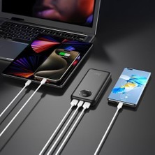 Nisar Store Juo 10000MAH 22.5W Dijital LED Ekranlı Taşınabilir Hızlı Şarj Cihazı Powerbank Beyaz