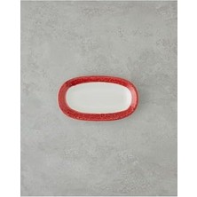 Nisar Store Larry Porselen Kayık Tabak 19 cm Kırmızı