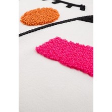 Nisar Store 45X45 Özel Tasarım Panç Süzene Desen Dekoratif Kırlent Kılıfı Modern Beyaz 50