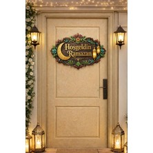 NY Home 31-19 cm Hoş Geldin Ramazan Dekorlu Ahşap Kapı Süsü, Ramazan Süsleri, Ramazan Tavan Süsü 2026