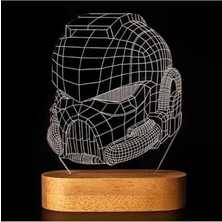 Nisar Store Maske Tasarımlı 3 Boyutlu Optik Illüzyon Gece Lambası Masa Lambası
