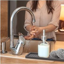 NY Home Silikon Yağdanlık Yağlık Standı Altlık,çok Amaçlı Organizer Sunumluk,sabunluk Altlığı 1 Adet Gri