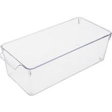 NY Home 1 Adet Kırılmaz Ultra Dayanıklı Buzdolabı Düzenleyici Organizer Kutu Şeffaf - Medıum Kiler Organizeri (14CM*32,5CM*10CM)