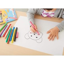 NY Home Bıc Kids Visa Xl Keçeli Boya Kalemi 12 Renk, Su Bazlı Mürekkep, Kolayca Çoğu Kumaştan Çıkar, 3 Yaş ve Üzeri Çocuklar Için Ideal