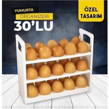 Nisar Store Yumurtalık Buzdolabı Raf Düzenleyici – 30’lu Yumurta Kutusu | 3 Katlı Yumurta Organizeri, Şeffaf ve Yer Tasarruflu Saklama Kabı (22CM*12CM*26CM)