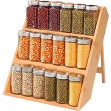 Nisar Store 3 Katlı Doğal Bambu Ayaklı Baharatlık Rafı Organizer – Tezgah Üstü ve Çekmece Içi Kullanıma Uygun, Katlanabilir, Kaymaz Ayaklı, Kompakt ve Şık Tasarımlı Mutfak Düzenleyici