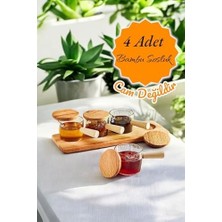 Nisar Store Life 4 Adet Ahşap Saplı Standlı Mika Şeffaf Sunumluk Sosluk Reçellik Çerezlik MIT1152