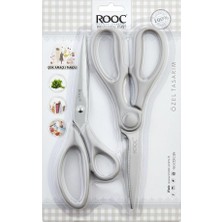 Nisar Store Premium Serisi Ergonomik Saplı Çelik Gıdaya Temasa Uygun 2'li Mutfak Makası, Gri