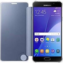 Nisar Store Galaxy A7 (2016) Koruyucu Kılıf, Clear View Cover EF-ZA710CBEGWW, Siyah/şeffaf (Kılıf 14 Cm, Siyah/şeffaf)