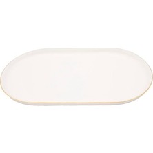 Nisar Store Chopin Altın Yaldız Kayık Tabak 32CM