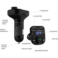 Nisar Store Otomatik Frekans Tanımalı Parazit Yok Fm Radyo Transmitter 3.1A Hızlı Şarj Micro Sd Bluetooth Mp3 Çalar Çakmaklık