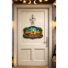 NY Home 30-27 cm Hoş Geldin Ramazan Dekorlu Ahşap Kapı Süsü, Ramazan Süsleri, Ramazan Tavan Süsü
