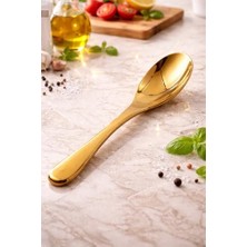 NY Home Altın Renk Paslanmaz Çelik Kaşık, Modern ve Lüks Tasarım, Ergonomik Tutuş, Dayanıklı Çelik Yapı, Şık Sunumlar, Sofra Servisi, Restoran ve Günlük Kullanım Için Premium Kalite