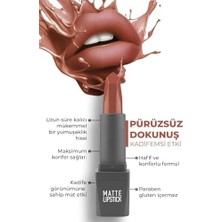 Nisar Store Yoğun Renk Veren Uzun Süre Kalıcı Nemlendirici Kadifemsi Mat Ruj - Matte Lipstick 406 Soft Terracott