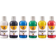 Nisar Store Akrilik Boya Seti, 6’lı, 60 Ml, Klasik Renkler, Su Bazlı, Karışabilir ve Çok Yüzeyli Kullanım