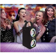 Nisar Store Ipparty Hoparlör - Taşınabilir Bluetooth Mikrofon Hoparlörü, Karaoke, Işık Efektleri, Kablosuz, Usb, Sd Kart, Şarj Edilebilir Pil, Siyah, BTP180BKZ, Tek Boyut