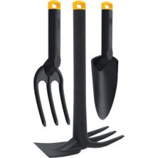 Nisar Store Sert Plastik Üçlü Bahçe Seti, Hobi Kürek - Çapa - Tırmık Bahçıvan Seti, Yüksek Basınca Dayanıklı Gövde, Paslanma Derdi Yok