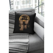 NY Home 43X43CM Arap Kızı Premium Kumaş Tay Tüyü Döşemelik Dekoratif Çift Taraf Kırlent Yastık Kılıfı KRL272
