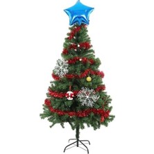 NY Home 1 Adet 1.7 Metre Kırmızı Kalın Yılbaşı Püskül Süsü Tinsel Garland,süs T77, Kırmızı