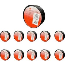Nisar Store 3m Temflex 1300E Elektrik Izolasyon Bandı Siyah – 10'lu Paket | 18 mm x 9,15 M | Pvc Kablo Bandı | 600V Dayanıklı, Esnek ve Güçlü Yapışkanlı Elektrik Bandı