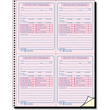 NY Home Tops Telefon Defteri, Spiral Cilt, 2 Parça, Kendinden Yazı, Beyaz ve Kanarya, Sayfa Başına 4 Mesaj, 400 Set (4009)