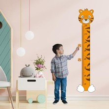 Nisar Store Kaplan Temalı Çocuk Boy Ölçer Duvar Stickerı – Sevimli Hayvan Figürlü Yükseklik Cetveli