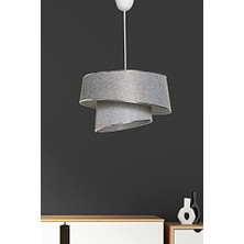 Nisar Store Lüks Tasarım Metal ve Gri Kumaş Gövde - LED ve Ampul Uyumlu Ayarlanabilir Asma Tavan Lambası