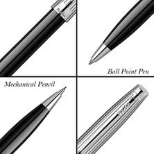 NY Home Oscar 39 Tükenmez Kalemversatil Kalem Takım Siyah Krom