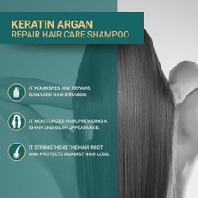Nisar Store Keratin & Argan Onarıcı Şampuan 300 ml – Yıpranmış Saçlar Için Nemlendirici ve Onarıcı Bakım