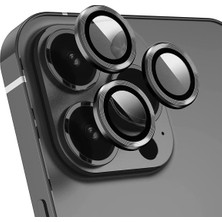 Nisar Store 14 Pro/ 14 Promax Kamera Camı Lens Koruyucu Halka Set - Siyah