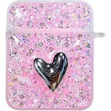 NY Home Airpods 1. Nesil / 2. Nesil Için Kılıf Glitter Shiny Pembe [airpods 1/2 ile Uyumlu Kılıf - Pembe]