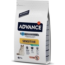 Advance Sensitive 3 kg Somonlu Kısırlaştırılmış Hassas Kedi Maması Sindirim ve Beslenme İhtiyaçları İçin