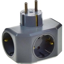 NY Home Viko Plus Gri Üçlü Topraklı Priz