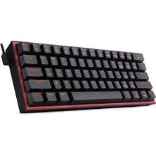 Nisar Store Redragon K617-RGB 16,8 Milyon Rgb Aydınlatma, Red Switch Fizz%60 Q Türkçe Kablolu Mekanik Oyuncu Klavyesi Siyah