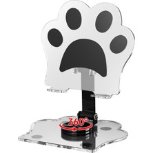 Nisar Store 360 Derece Dönebilen Kedi Patili Telefon ve Tablet Standı Tutucu Film Vs Izlerken Kullanmak Için Dönebilen Stand Şeffaf Iphone ve Ile Uyumlu Dönebilen Stand Telefon Tutucu