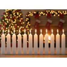 NY Home 10’lu Beyaz Dilek Mumu Seti – Kaliteli ve Pürüzsüz Dış Yapılı, Içten Yanan Fitilli, Silindir Blok Tasarımlı, Dekoratif ve Ritüel Kullanımına Uygun Mumlar