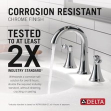 NY Home Esato Geniş Banyo Bataryası Krom, Banyo Bataryası 3 Delikli, Banyo Lavabo Musluğu, Tahliye Takımı Dahil, Krom 35897LF