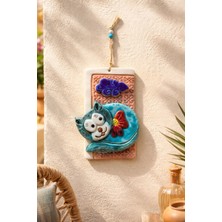 Marena Home El Yapımı Seramik Kedi Duvar Süsü 21 cm | Bohem Dekoratif Duvar Aksesuarı