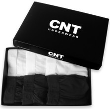 Cnt Erkek Düz Desenli Boxer Likralı 6'lı Premium Paket Renkli L Beden İç Giyim