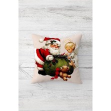 NY Home Pelangi Baba Yılbaşı Temalı Çift Tarafı Baskı Gizli Fermuar Yastık Kılıfı Kırlent Koltuk Yastık Kılıfı, Pudra 45 x 45, 24691173945451