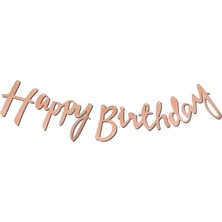 NY Home Kaligrafi Happy Birthda Banner (Rose)