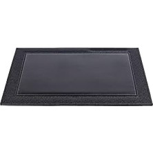 NY Home 2k 4722 Sümen Takımı Deri Hilton Kenar Desenli Tek Parça Kapaklı Pad Sümen 55X42 Cm, Siyah