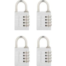 NY Home Kendi Kombinasyon Asma Kilidinizi Ayarlayın, 4'lü Paket, Gümüş 643EC4
