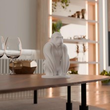 Nisar Store Geometrik Goril Heykeli – Modern ve Minimalist Biblo | Güç Temalı Hayvan Figürü, Kitaplık ve Ofis Masası Için Dekoratif Heykel