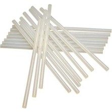 İbico 5 Adet Ince Silikon Çubuk 7.4 mm 30 cm Sıcak Silikon Tabanca Mumu Şeffaf Güçlü Yapışma