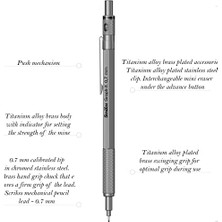 NY Home Graphx 3'lü Set Mekanik Kurşun Kalem Silgi Min Kurşun Gri 0.7 mm