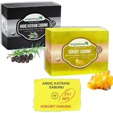 Nisar Store 2'li Set Doğal Ardıç Katranı Sabunu ve Kükürt Sabunu Kaşıntı Karşıtı Sabun Seti