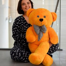 Nisar Store 100 cm Dev Pelüş,papyonlu Ayı,peluş,yumuşak ve Sevimli Büyük Boy,sarılmalık Ayı,papyonlu Ayıcık,sevgiliye Hediye Ayıcık (Sarı)