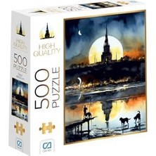 Nisar Store Gece 500 Parça 2,2mm Kalınlık 33X48CM Profesyonel Hobi Puzzle Yapboz Serisi